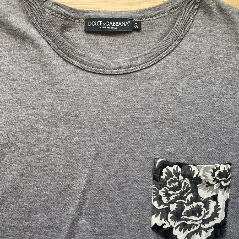 DOLCE & GABANA Gray Floral Pocket Women's Top